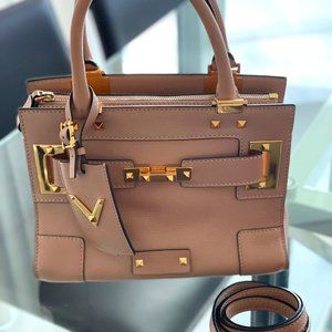 Beige Valentino handbag with gold hardware with handle